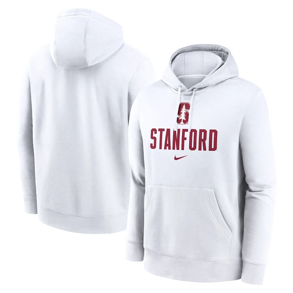 Sweat à capuche en polaire Nike Stanford Cardinal Primetime Club pour homme, blanc