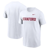 T-shirt Nike Stanford Cardinal Primetime Wordmark pour homme, blanc