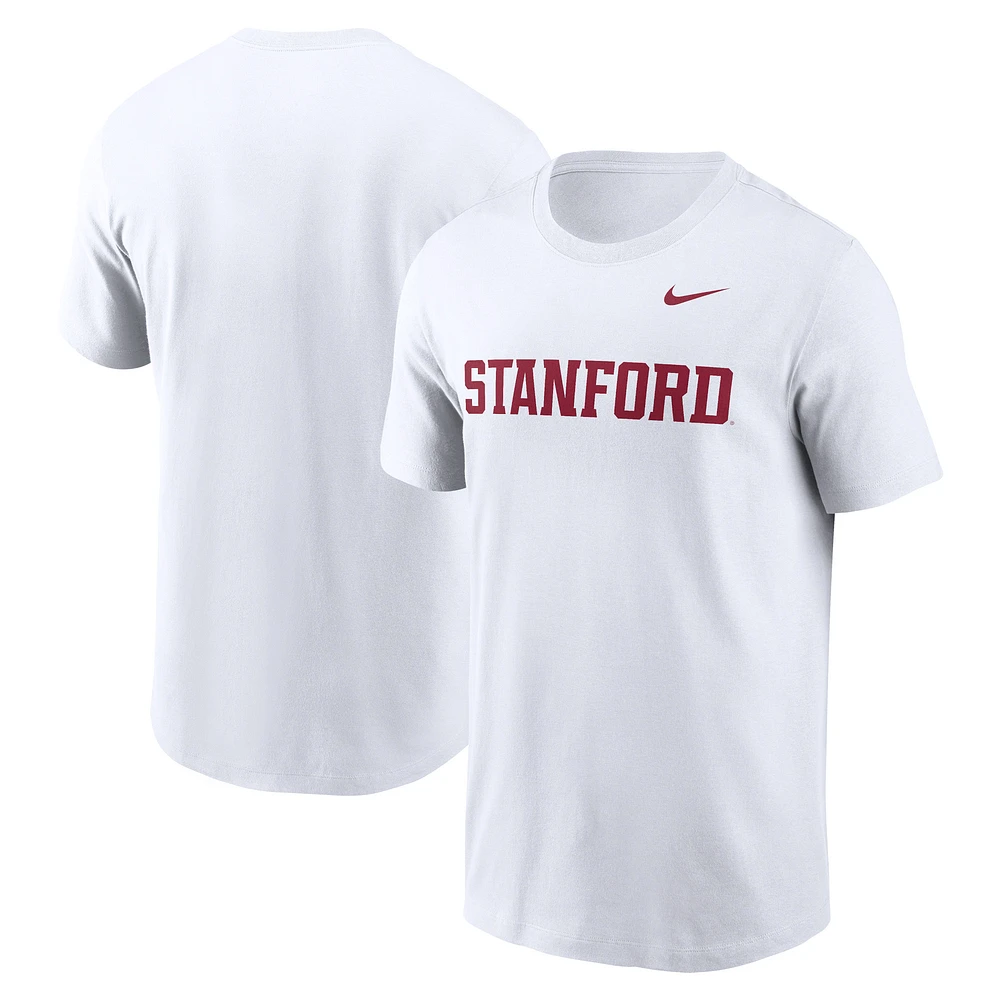 T-shirt Nike Stanford Cardinal Primetime Wordmark pour homme, blanc