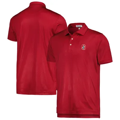 Men's Peter Millar Cardinal Stanford Dolly Performance Jersey Polo