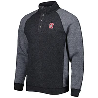 Men's Tommy Bahama Black Stanford Cardinal Sport Scrimmage Snap Mock Neck Raglan Button-Up Jacket