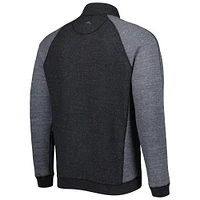 Men's Tommy Bahama Black Stanford Cardinal Sport Scrimmage Snap Mock Neck Raglan Button-Up Jacket