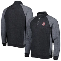 Men's Tommy Bahama Black Stanford Cardinal Sport Scrimmage Snap Mock Neck Raglan Button-Up Jacket