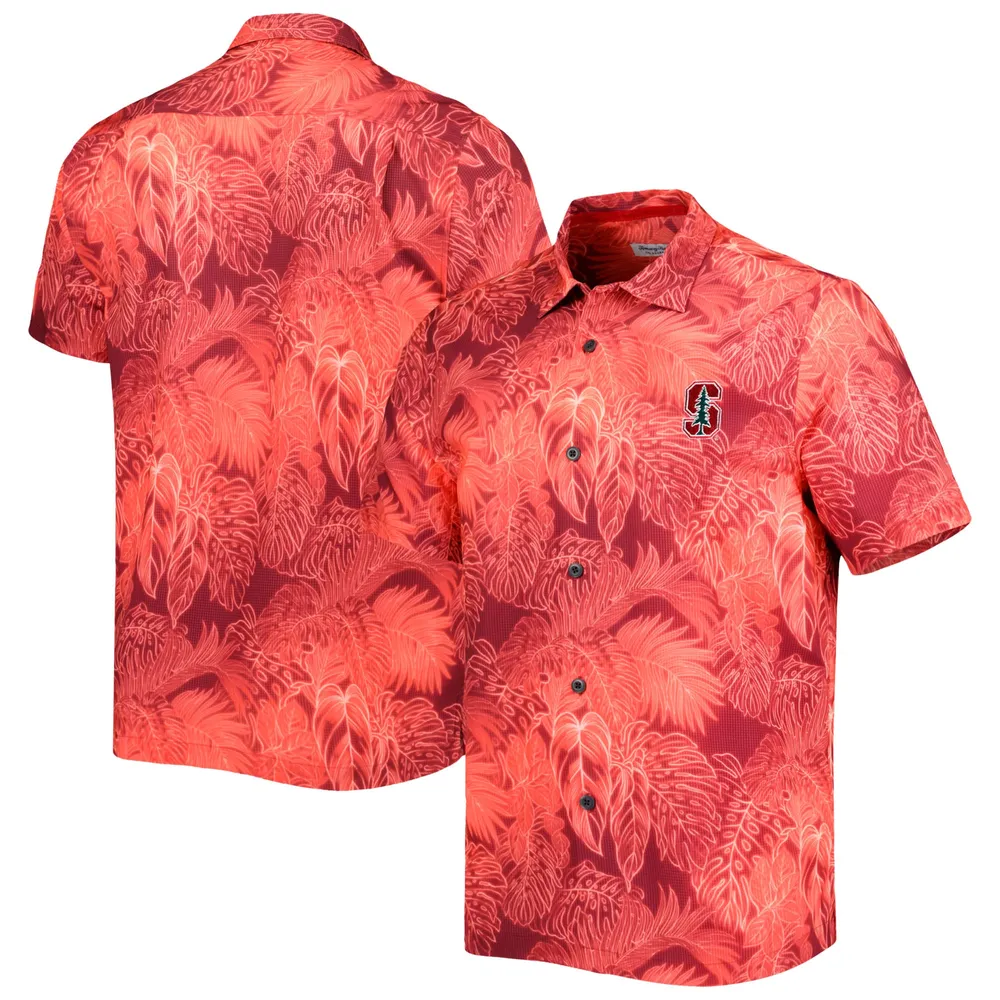 Lids Stanford Cardinal Tommy Bahama Coast Luminescent Fronds IslandZone  Button-Up Camp Shirt