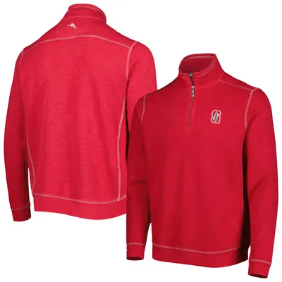 Stanford Cardinal Tommy Bahama Sport Tobago Bay Tri-Blend Mock Neck Half-Zip Jacket