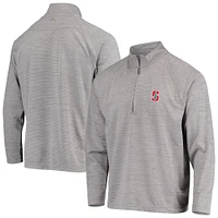 Men's Tommy Bahama Charcoal Stanford Cardinal Play Action Raglan Half-Zip Jacket