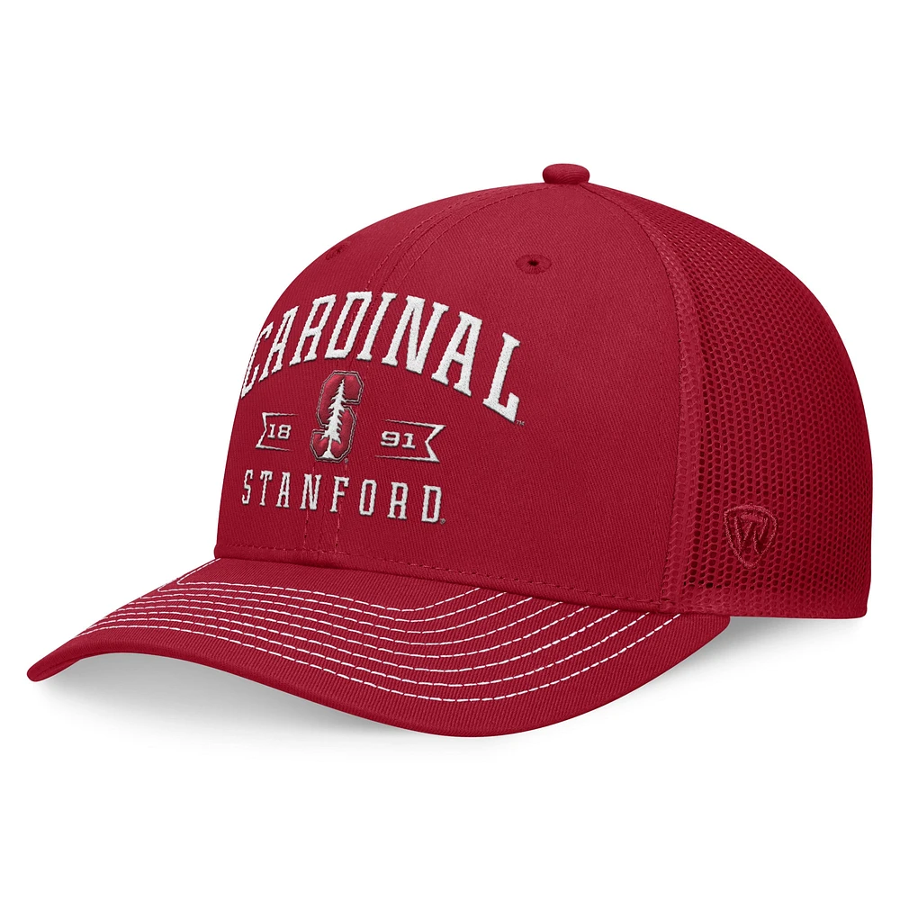 Casquette réglable Top of the World Cardinal Stanford Cardinal Carson pour hommes