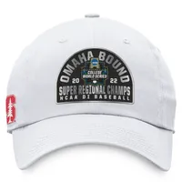 Haut du monde pour hommes White Stanford Cardinal 2022 NCAA Baseball Super Regional Champions Locker Room Casquette ajustable