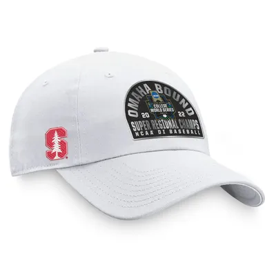 Haut du monde pour hommes White Stanford Cardinal 2022 NCAA Baseball Super Regional Champions Locker Room Casquette ajustable