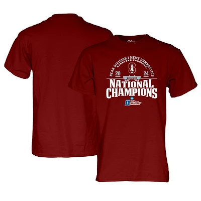 T-shirt unisexe bleu 84 Cardinal Stanford 2024 NCAA Champions nationaux de gymnastique pour hommes