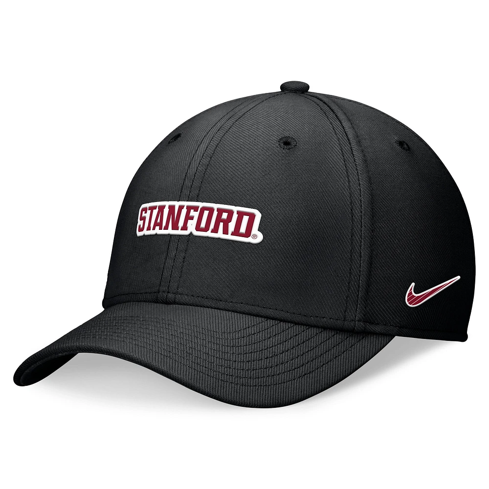 Unisex Nike Black Stanford Cardinal 2024 Sideline Rise Swoosh Flex Hat