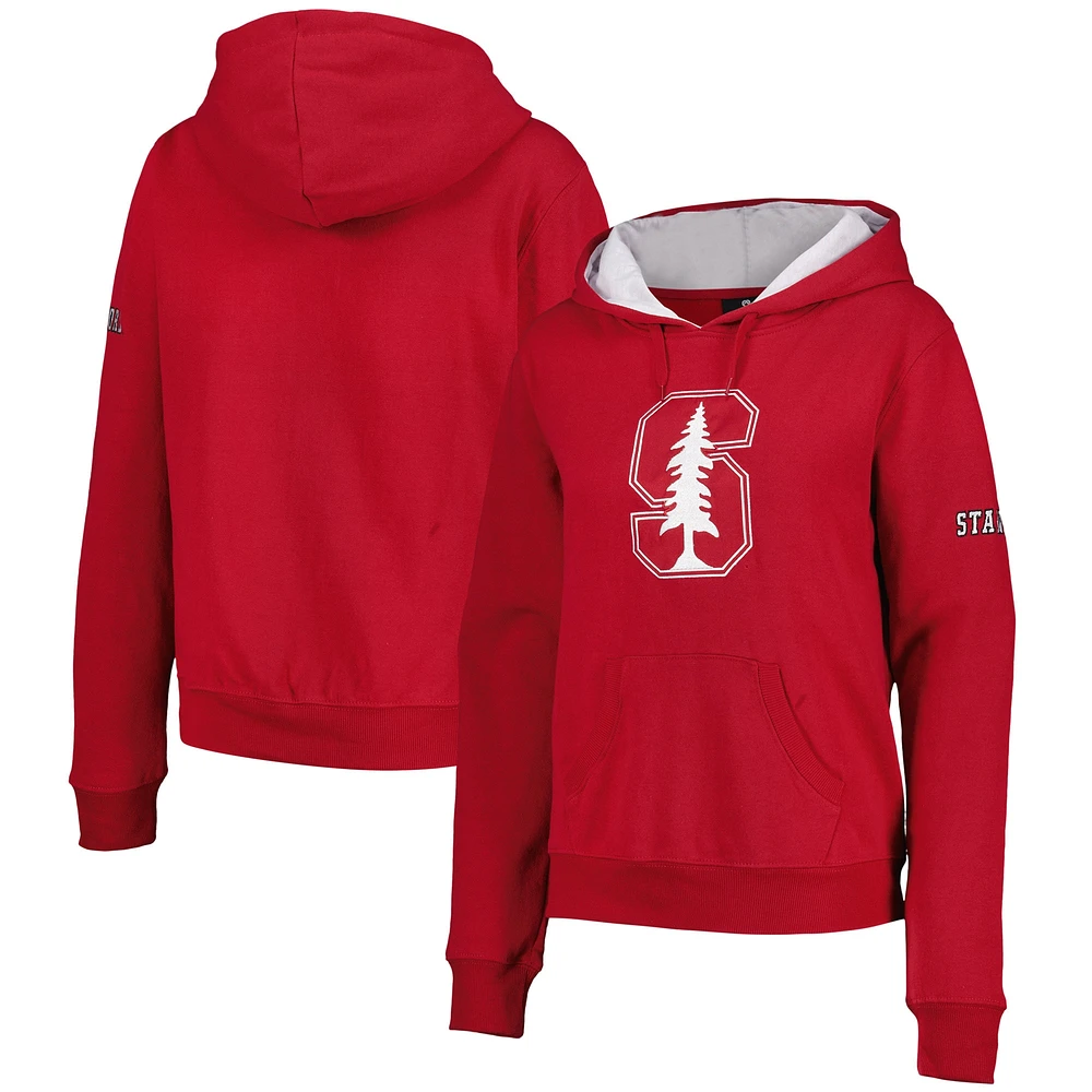 Women's Cardinal Stanford Team Big Logo Pullover Hoodie