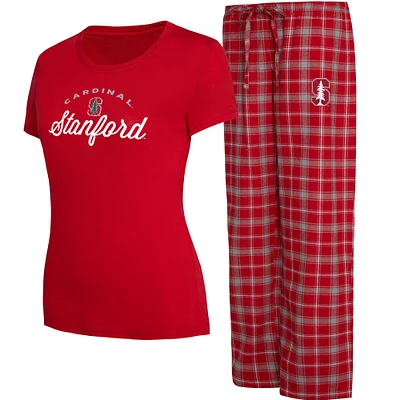 Concepts Sport Cardinal/Gris Stanford Cardinal Arctic T-shirt et pantalon en flanelle Ensemble de nuit