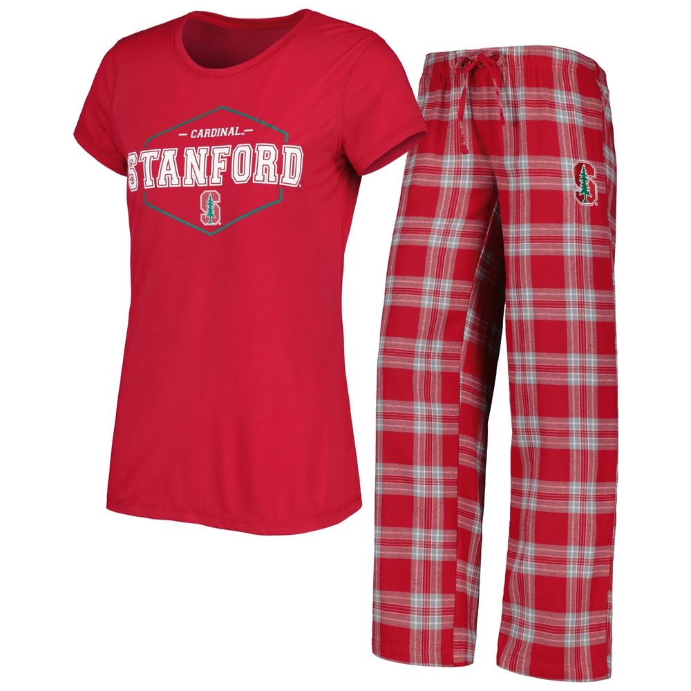 Women's Concepts Sport Cardinal/Gray Stanford Cardinal Badge T-Shirt & Flannel Pants Sleep Set