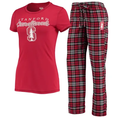 Women's Concepts Sport Red/Black Louisville Cardinals Badge T-Shirt & Flannel Pants Sleep Set