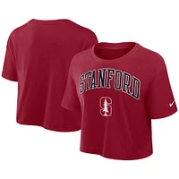 Women's Nike Cardinal Stanford Athletic Prep Arch Performance Cropped T-Shirt