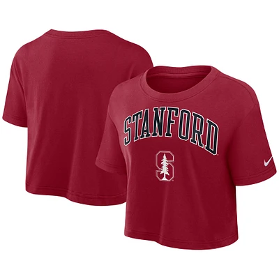 Women's Nike Cardinal Stanford Athletic Prep Arch Performance Cropped T-Shirt