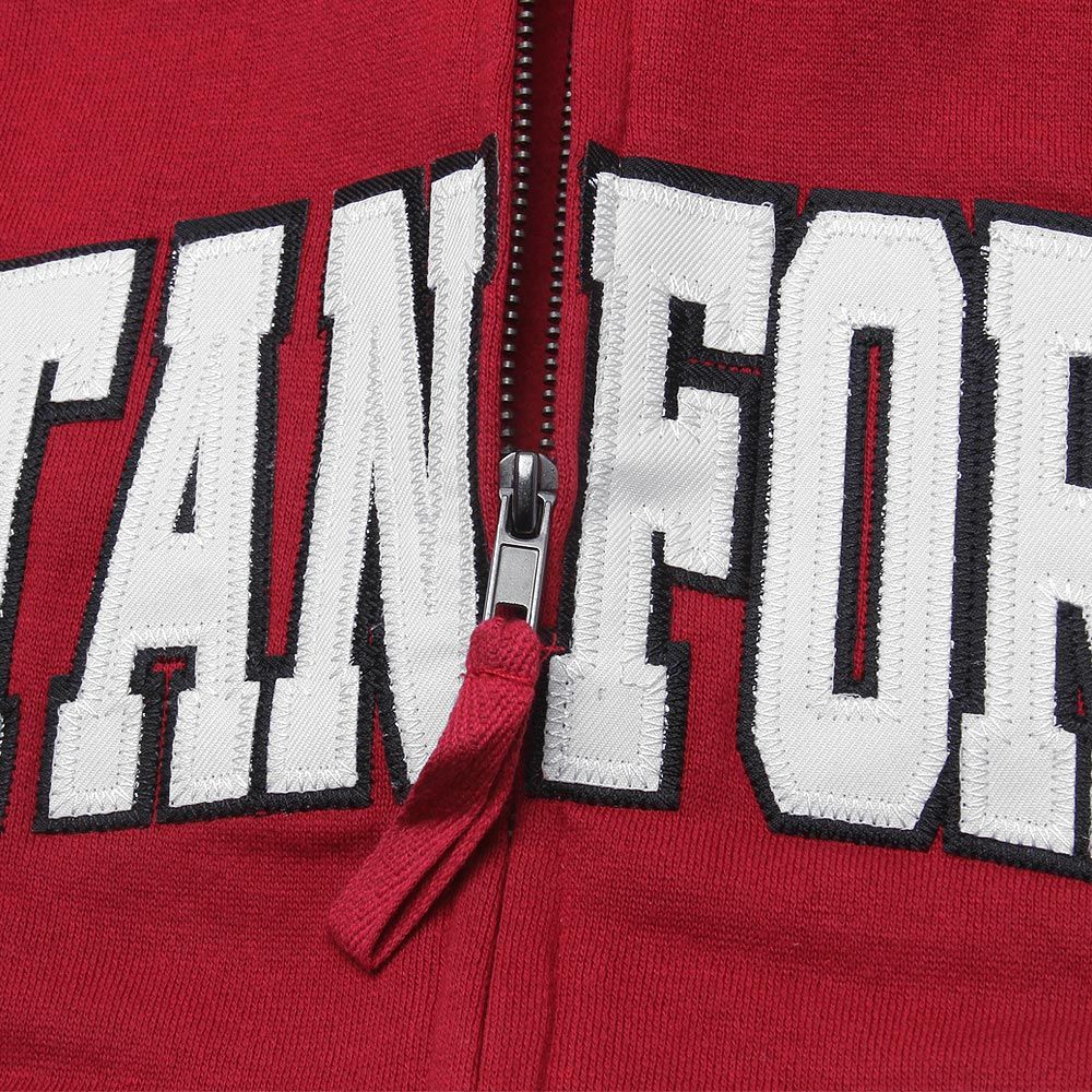 Women's Stadium Athletic Cardinal Stanford Arched Name Full-Zip Hoodie