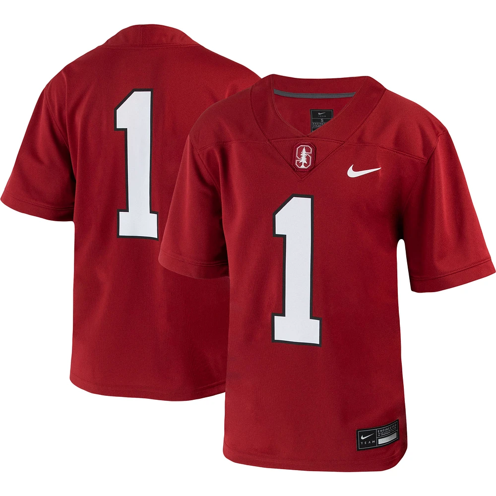 Maillot de football Nike #1 Crimson Stanford Cardinal 1ère Division blindée Old Ironsides Intouchable pour jeune