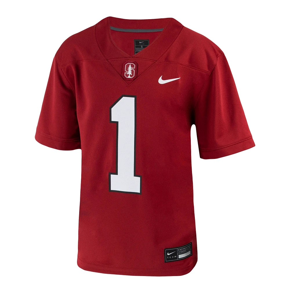 Maillot de football Nike #1 Crimson Stanford Cardinal 1ère Division blindée Old Ironsides Intouchable pour jeune