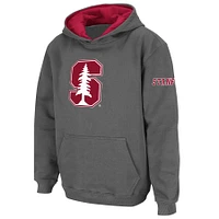 Chandail à capuchon gros logo Stanford Cardinal pour jeunes Stadium Athletic Charcoal