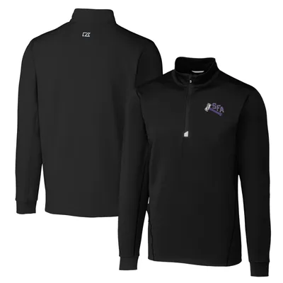 Stephen F Austin Lumberjacks Cutter & Buck Big Tall Traverse Stretch Quarter-Zip Pullover Top - Black