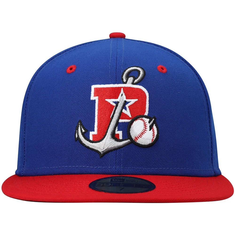 Men's New Era Blue Stockton Ports Authentic Collection Road 59FIFTY Fitted Hat