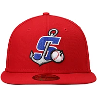 Men's New Era Red Stockton Ports Authentic Collection Team Home 59FIFTY Fitted Hat