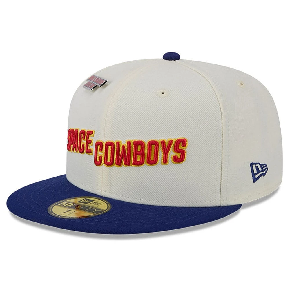 Casquette ajustée 59FIFTY originale White Sugar Land Space Cowboys Big League Chew New Era pour hommes