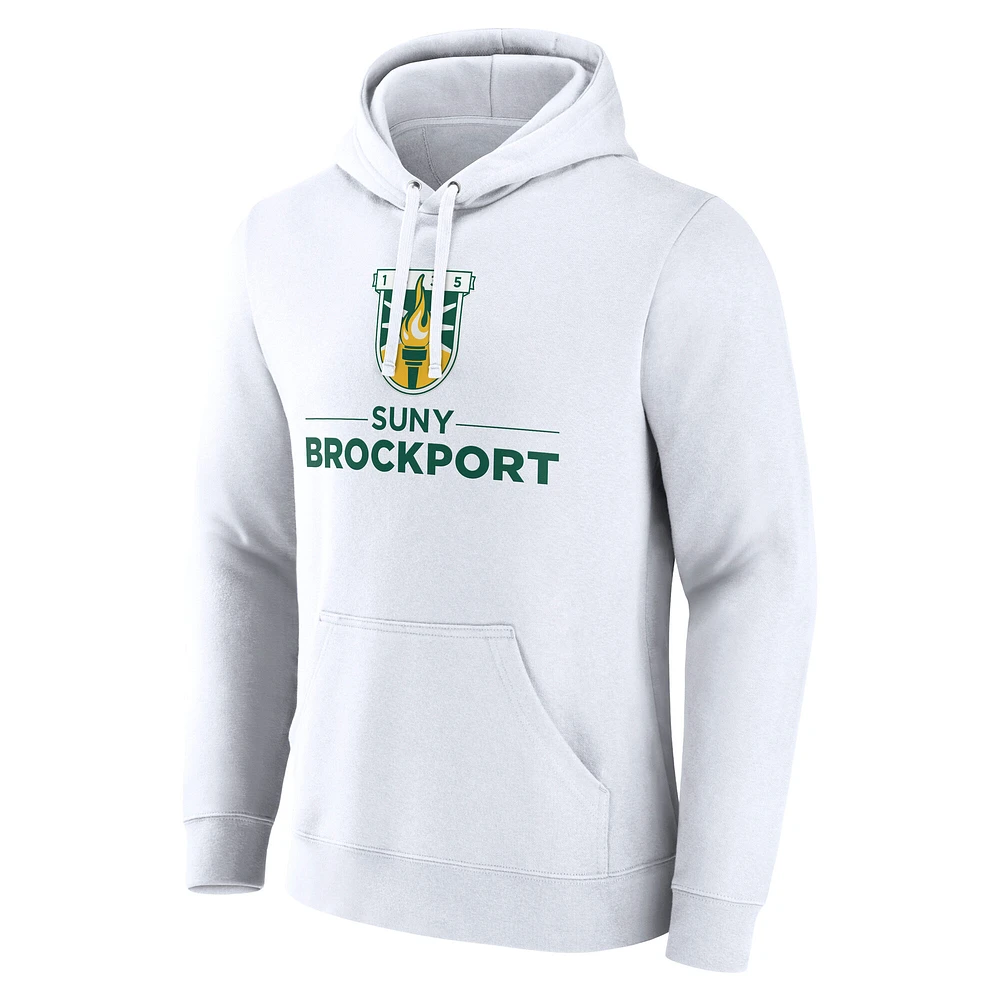 Men's Fanatics  White SUNY Brockport Golden Eagles Primary Logo Pullover Hoodie