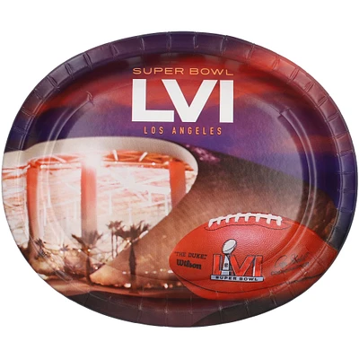 Super Bowl LVI huit assiettes ovales 10'' x 12''