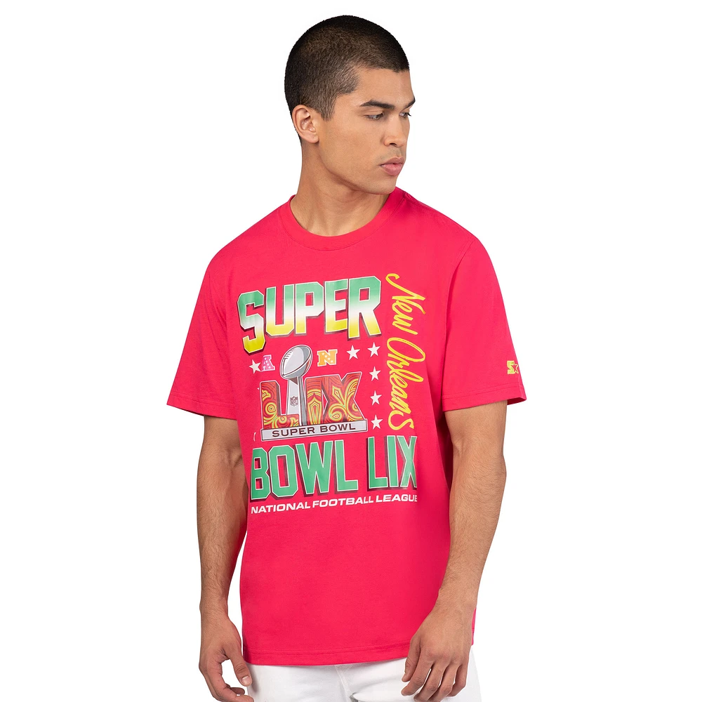 Men's Starter  Red Super Bowl LIX Sunday T-Shirt