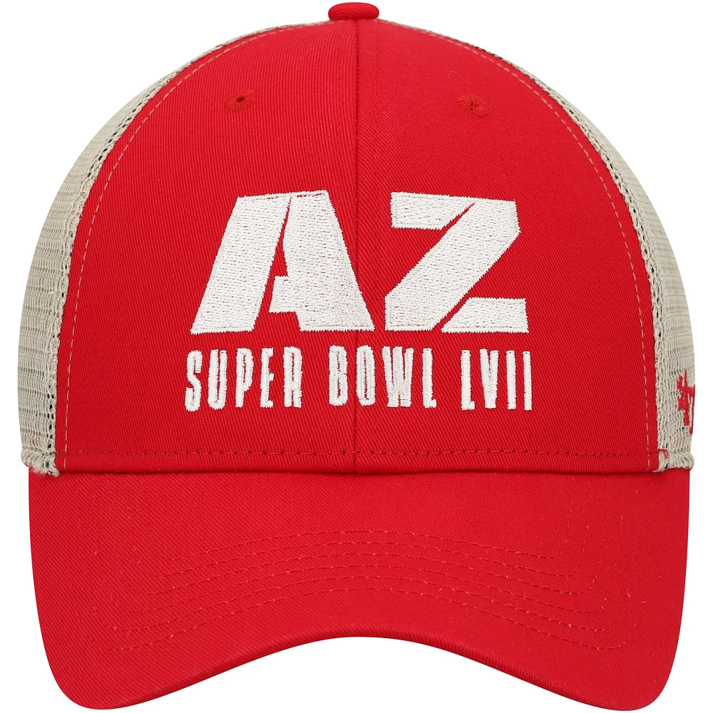 Men's '47 Red/Natural Super Bowl LVII Flagship Wash MVP Snapback Hat