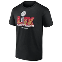 T-shirt noir Fanatics pour homme avec motif Super Bowl LIX Trophy Dimension