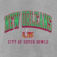 T-shirt à manches longues Fanatics Heather Grey pour hommes, hôte du Super Bowl LIX