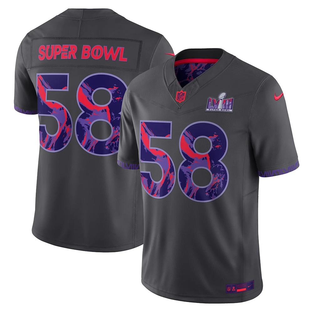 Maillot Nike Anthracite Super Bowl LVIII Limité pour Homme