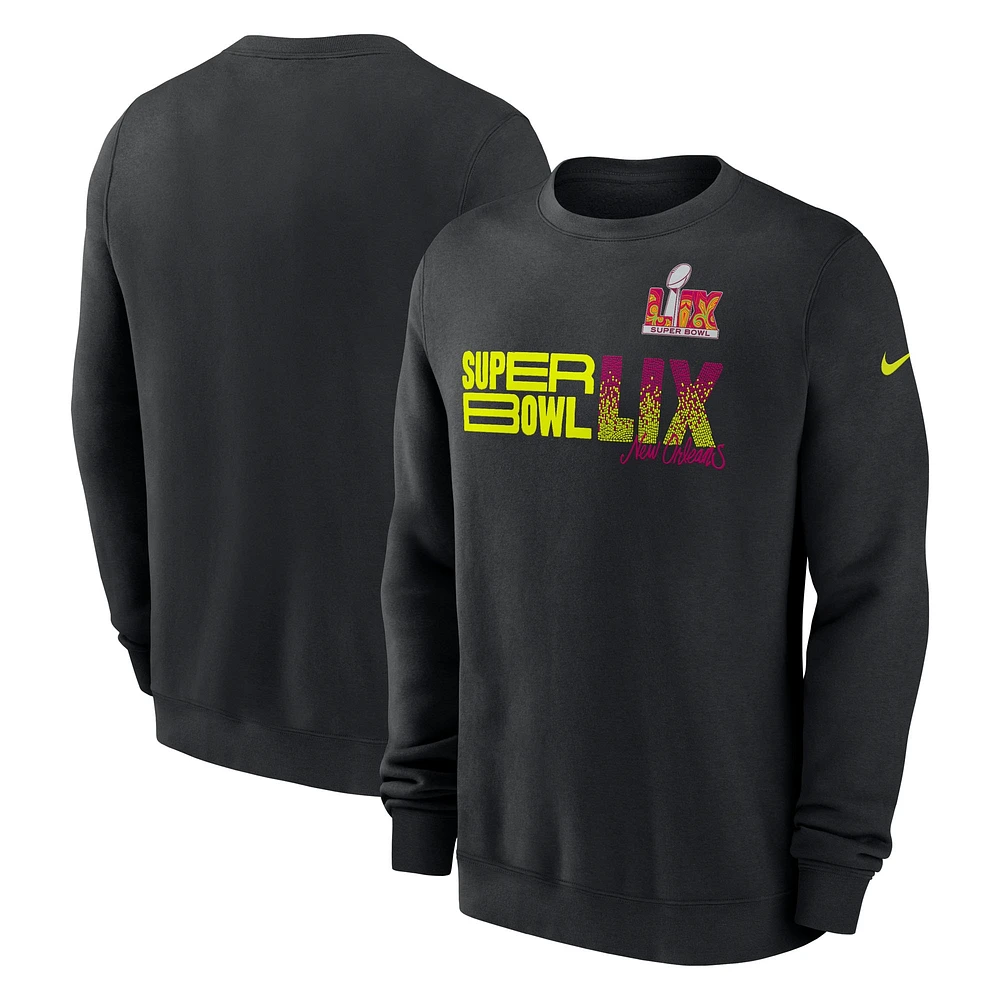 Sweat-shirt en polaire Nike Super Bowl LIX Club pour homme, noir