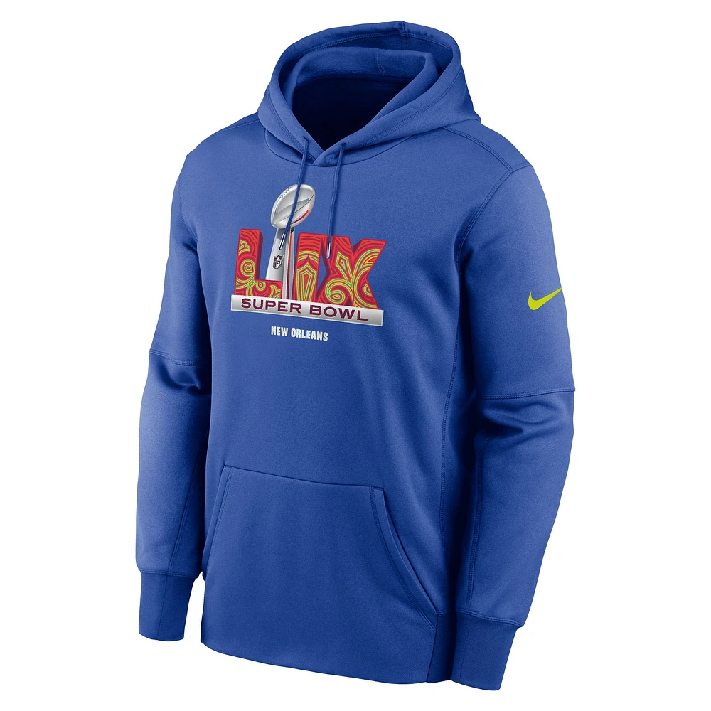 Men's Nike Royal Super Bowl LIX Performance Pullover Hoodie