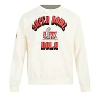 Men's Pro Standard Cream Super Bowl LIX Fleece Crewneck Sweatshirt