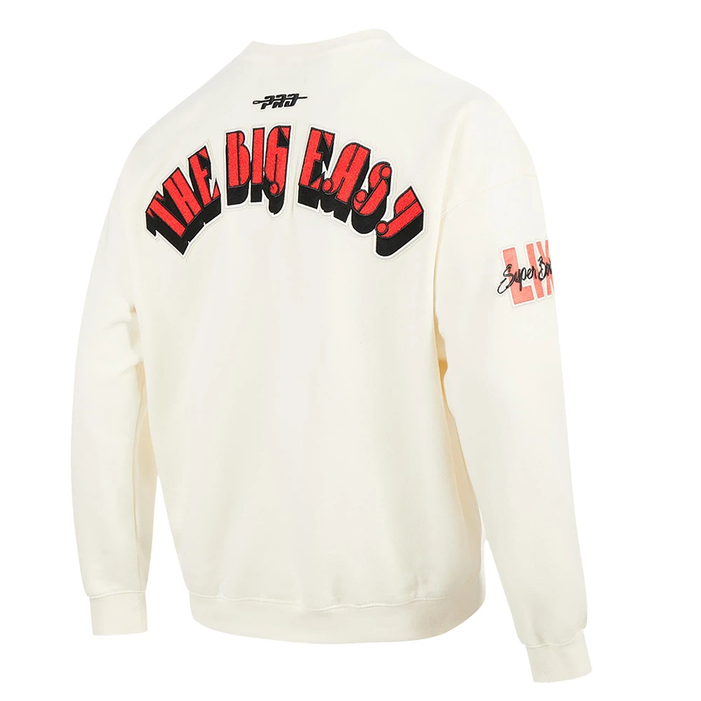 Sweat-shirt ras du cou en polaire Pro Standard Cream Super Bowl LIX pour homme