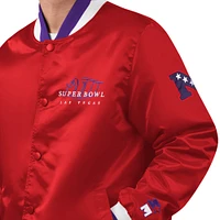 Men's Starter x MSX by Michael Strahan Red Super Bowl LVIII The Fountain Full-Snap Satin Jacket