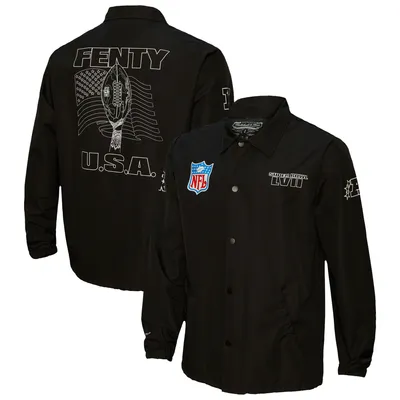 FENTY for Mitchell & Ness Unisex Super Bowl LVII Full-Snap Coaches Jacket - Black