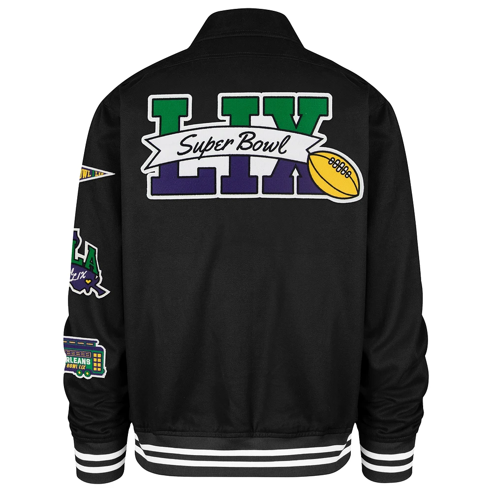 Unisex Stoney Clover Lane x '47 Black Super Bowl LIX Showstopper Homestead Full-Zip Jacket