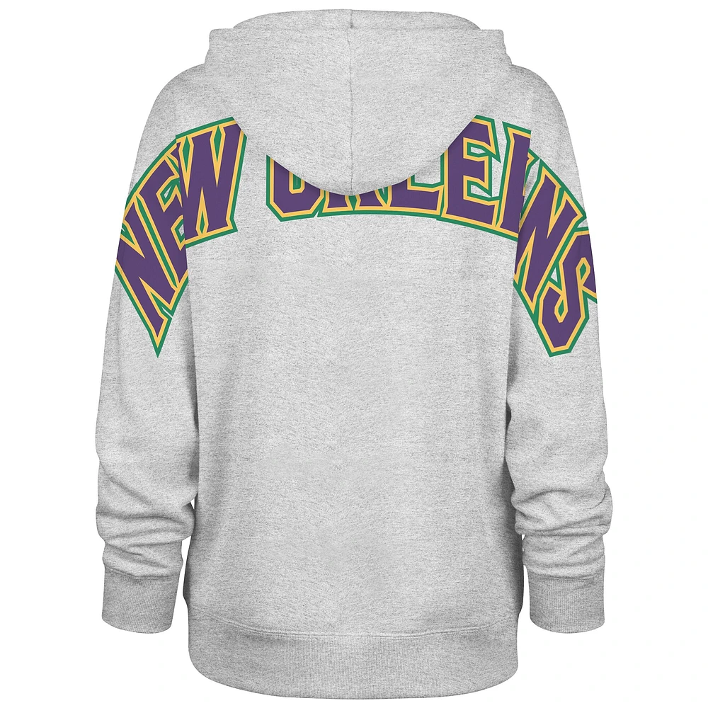 Women's '47 x Stoney Clover Heather Gray Super Bowl LIX Hype Up Pullover Hoodie