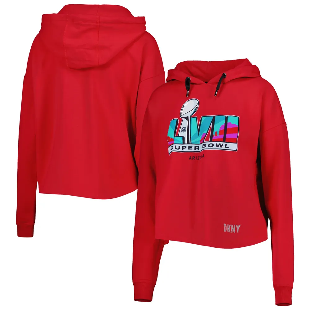 Lids Super Bowl LVII DKNY Sport Women's Maddie Cropped Pullover Hoodie -  Red