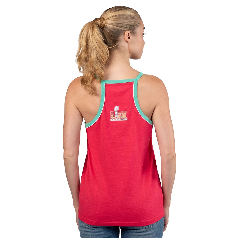 Women's G-III 4Her by Carl Banks Pink Super Bowl LIX Curveball Tank Top