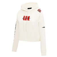 Sweat à capuche court NFL Super Bowl LIX pour femme Pro Standard Cream