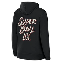 Women's WEAR by Erin Andrews Black Super Bowl LIX Fleece Full-Zip Hoodie