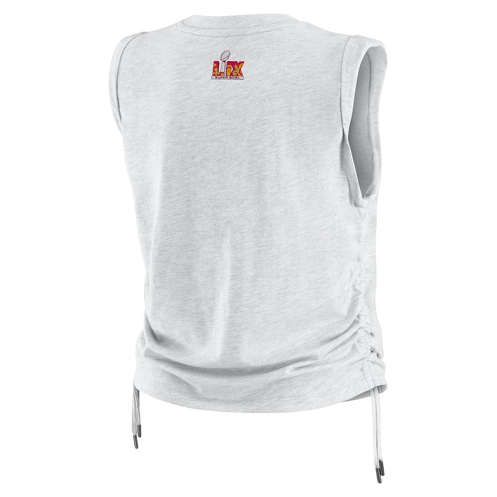 Women's WEAR by Erin Andrews Heather Gray Super Bowl LIX Cinched Tank Top