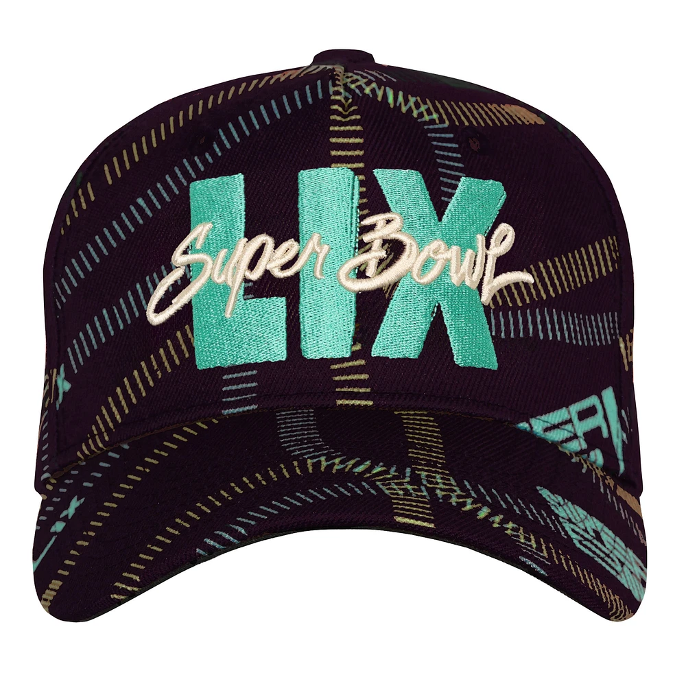 Youth Black Super Bowl LIX Adjustable Hat